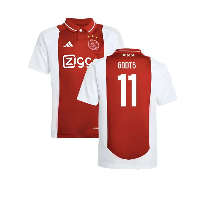 2024-2025 Ajax Home Shirt (Kids) (Godts 11)-SoccerKits Hub | Buy Soccer Jerseys Online